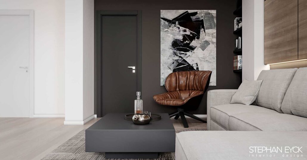 design livingroom cu scaun modern